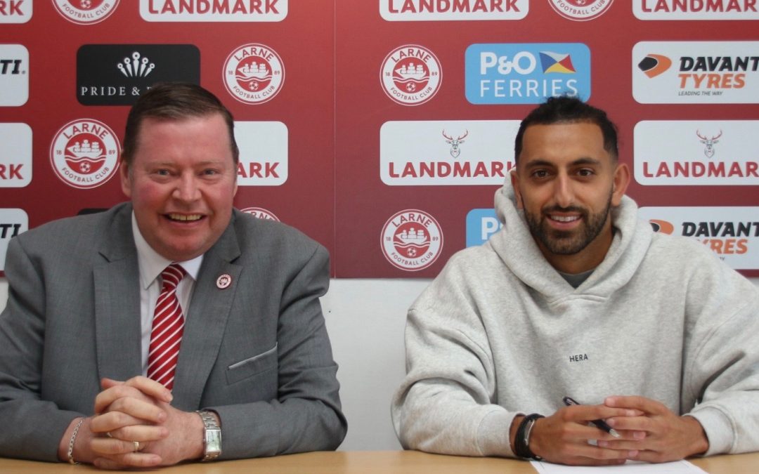 Navid Nasseri arrives at Inver Park, as Marty Donnelly departs