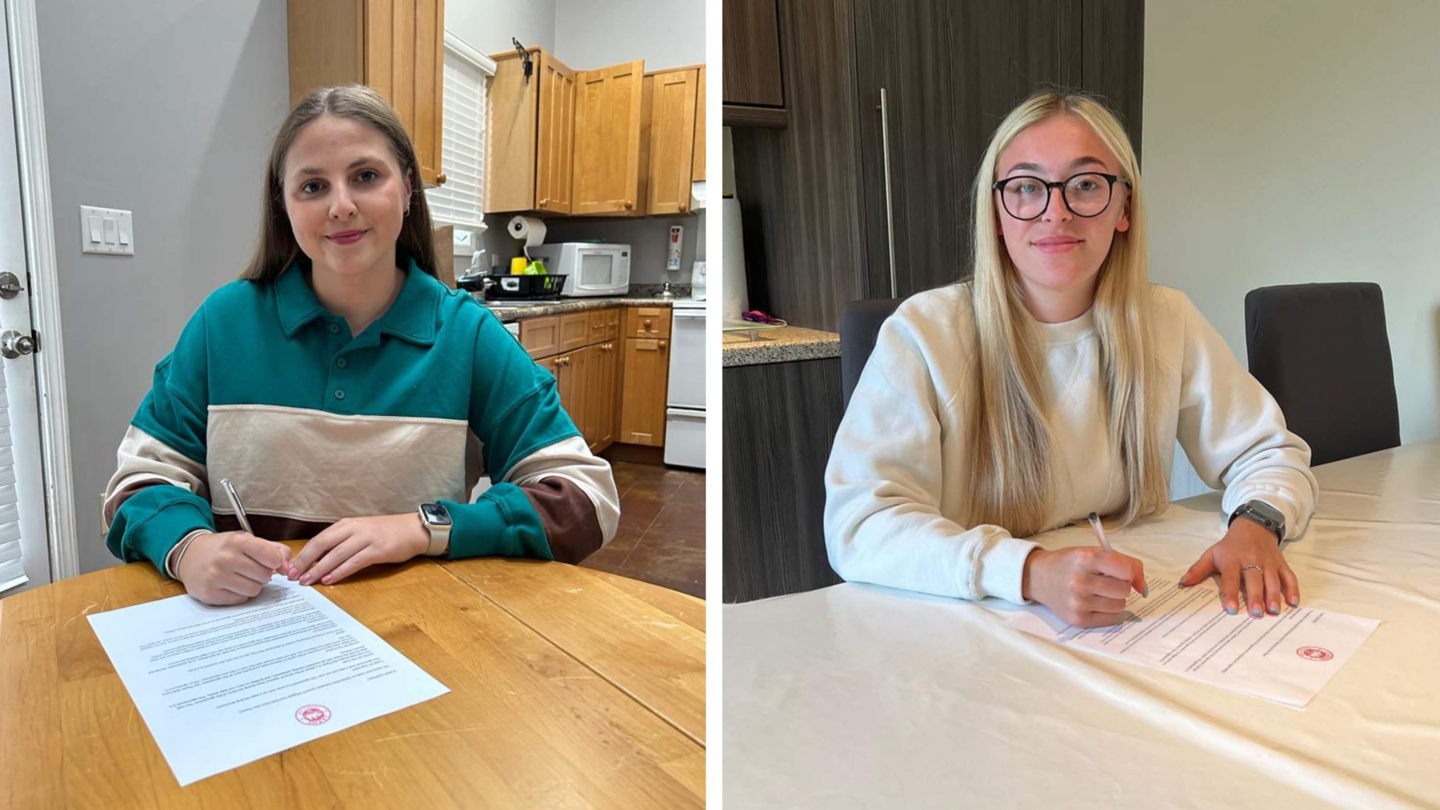 Sasha Clare and Aimee Johnston sign for the Inver Reds.