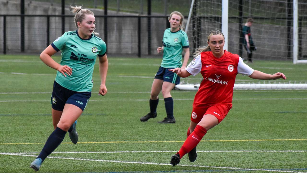 Sion Swifts Ladies playing against Larne Women