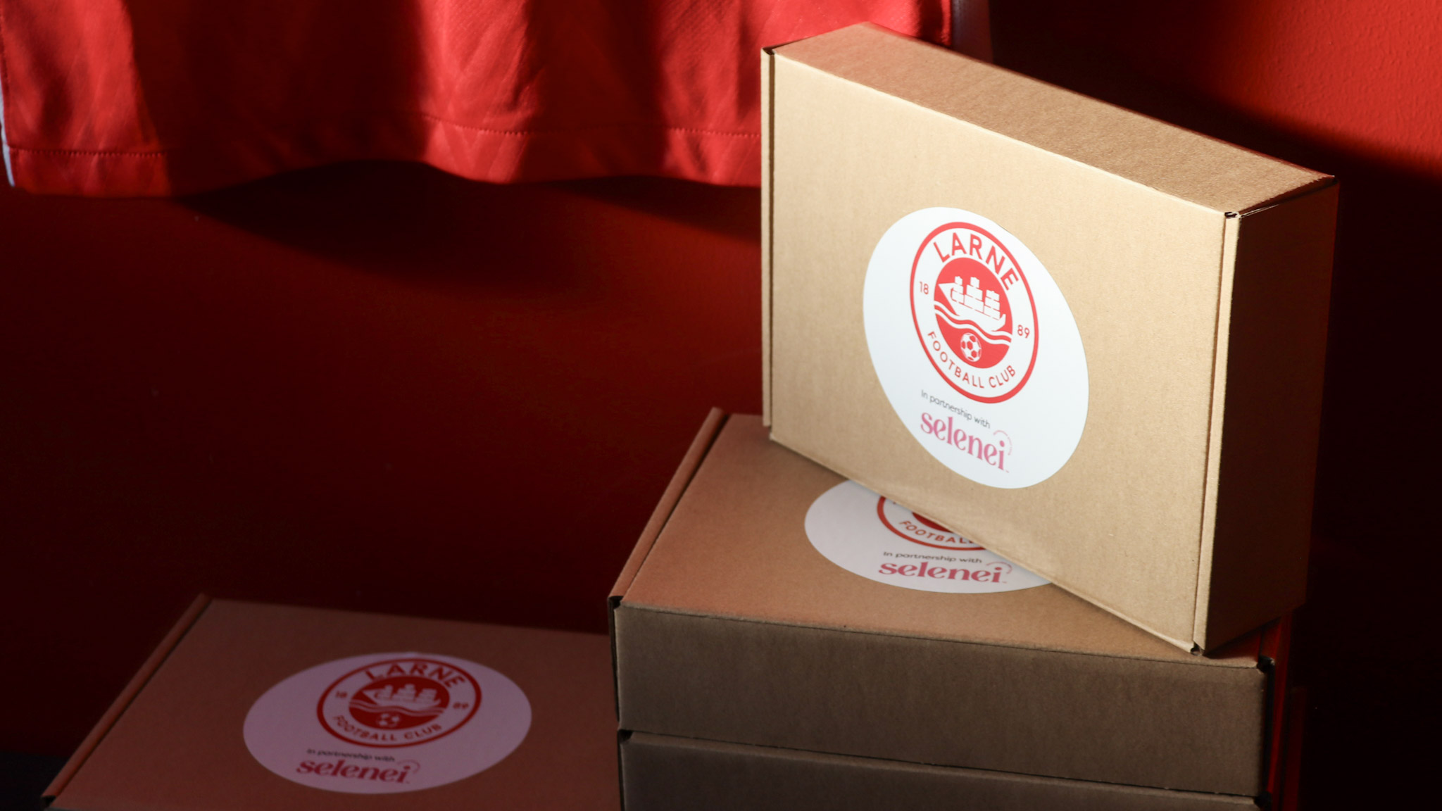 Unicorn Hygienics packs for players at Larne Football Club.